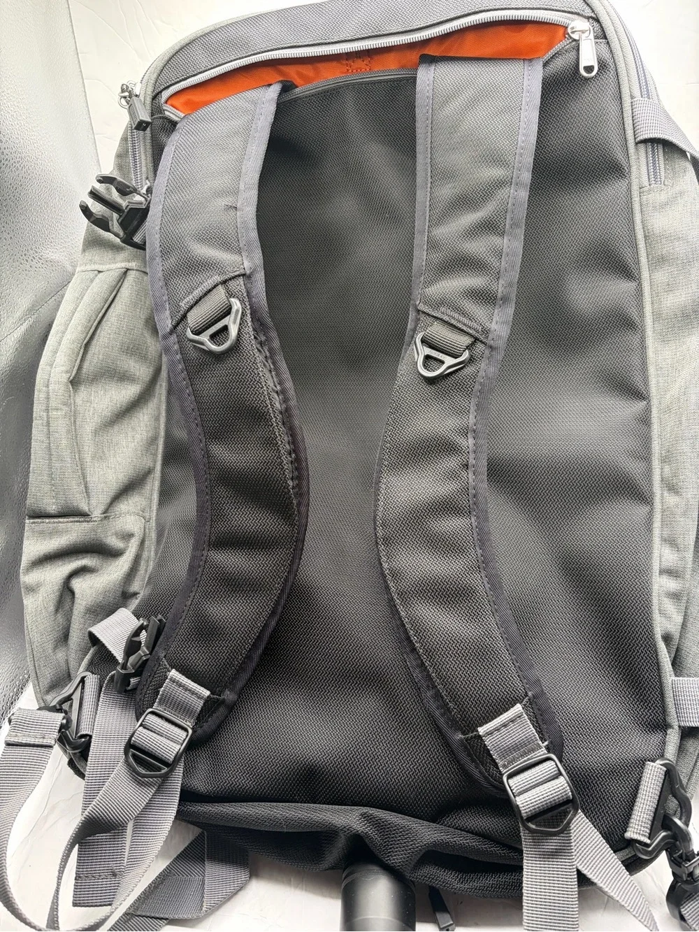 EBags Mother Lode Gray Expandable Convertible Backpack Multi Pocket Orange Lin